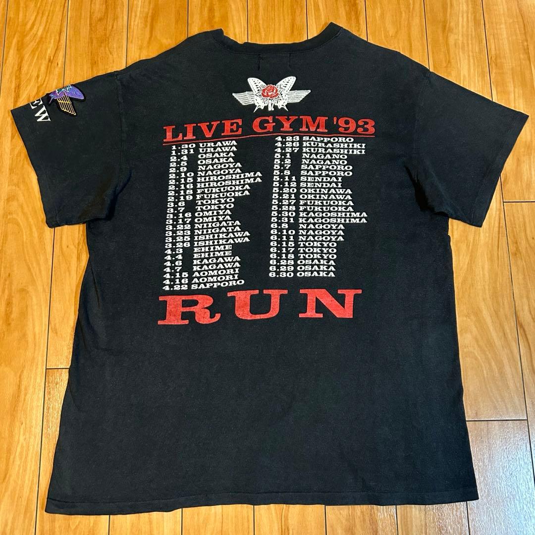 B'z RUN LIVE-GYM’93 スタッフ公式Tシャツ　CREWワッペン付