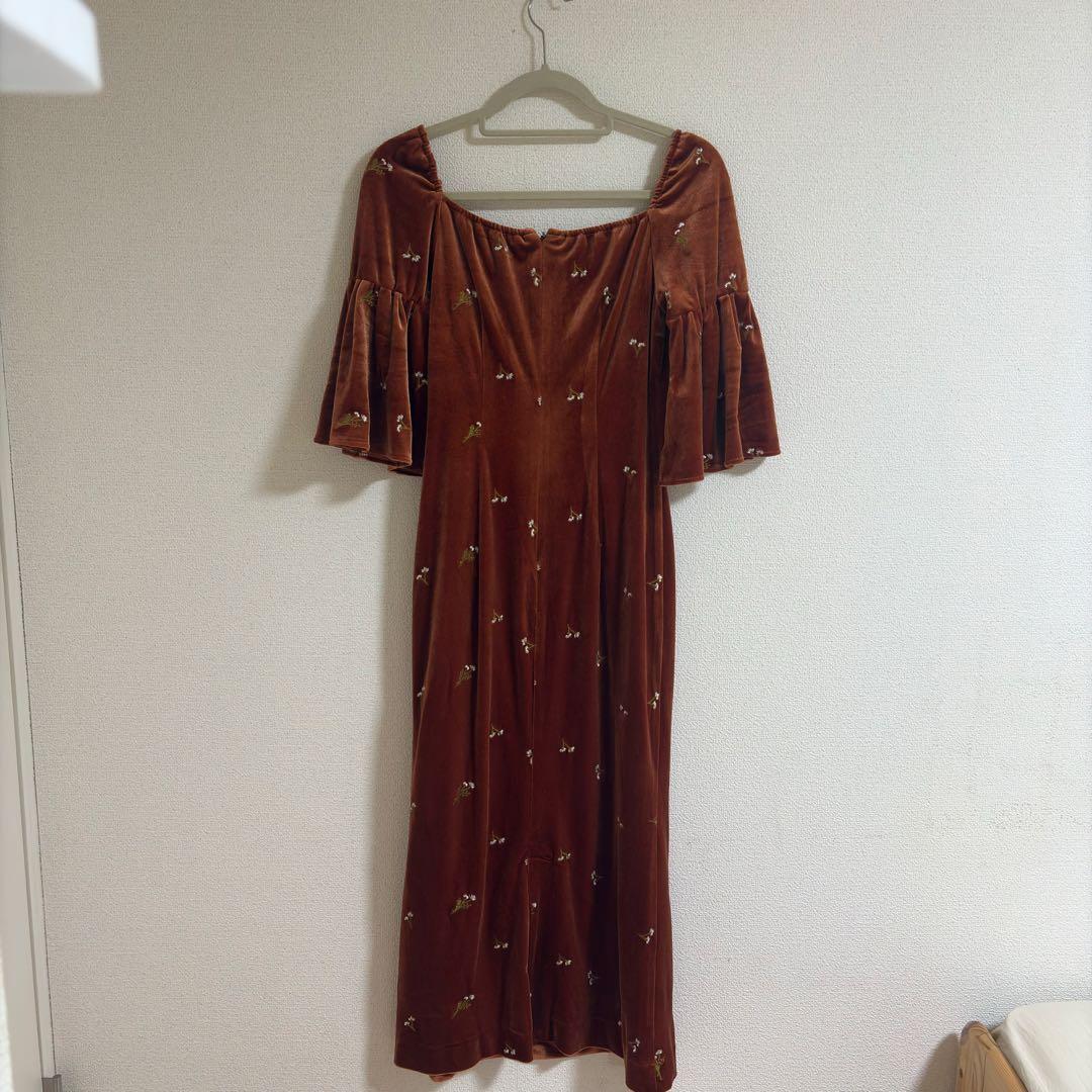 Kastaneオケージョンドレス ベルベットドレス キャメル