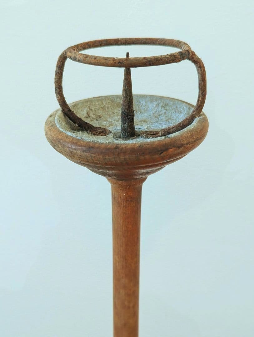 木目美しい趣ある燭台 約74cm ２台　天然木　antiques