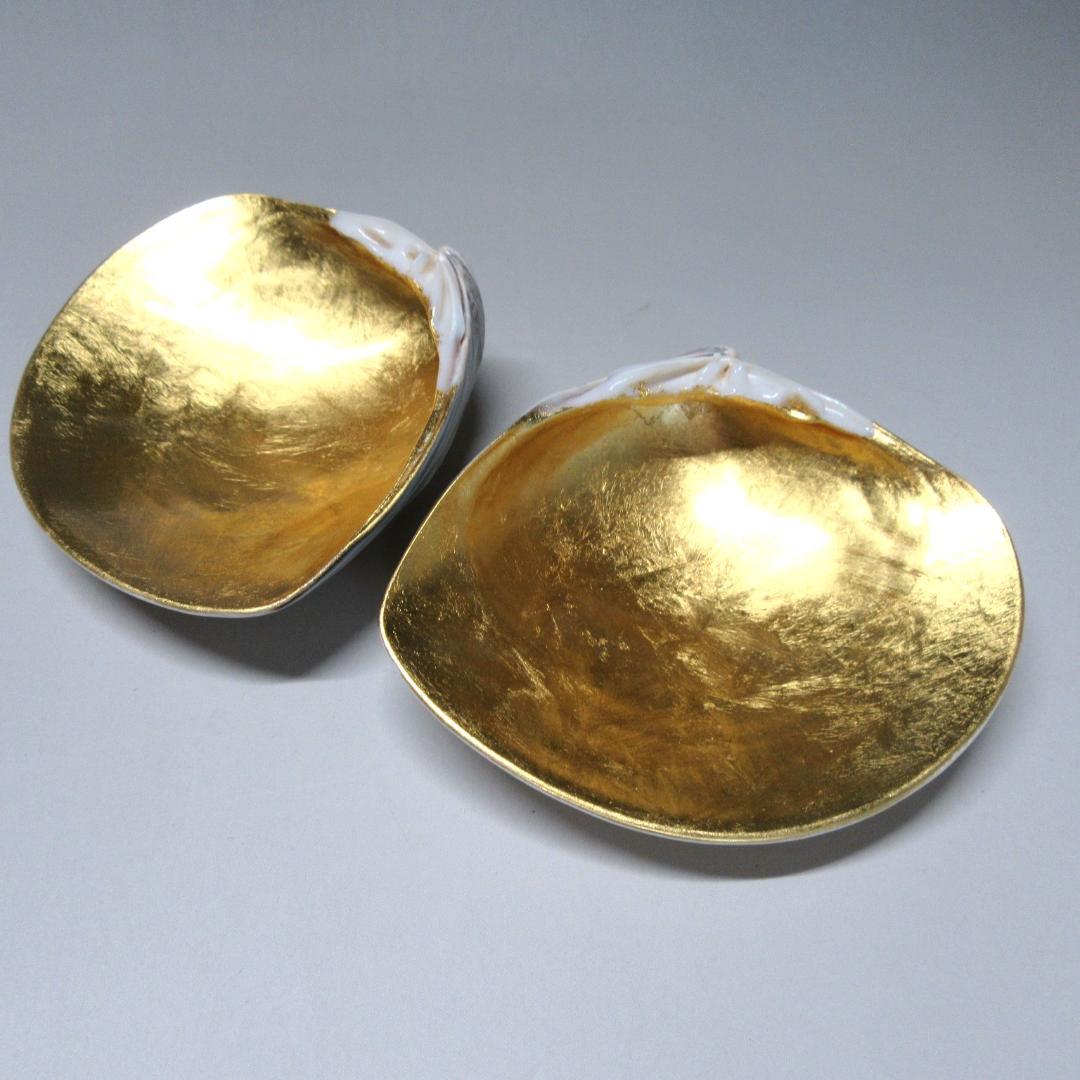 加賀蒔絵師石斎作（辻和成）「波うさぎ蛤香合」共箱 茶道具 CU-19