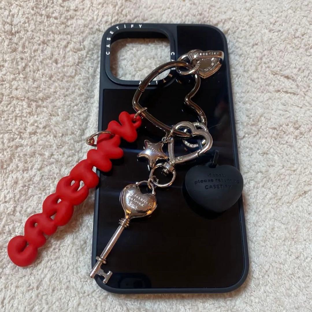 ケースティファイ iPhone16promaxケース キーチャーム セット