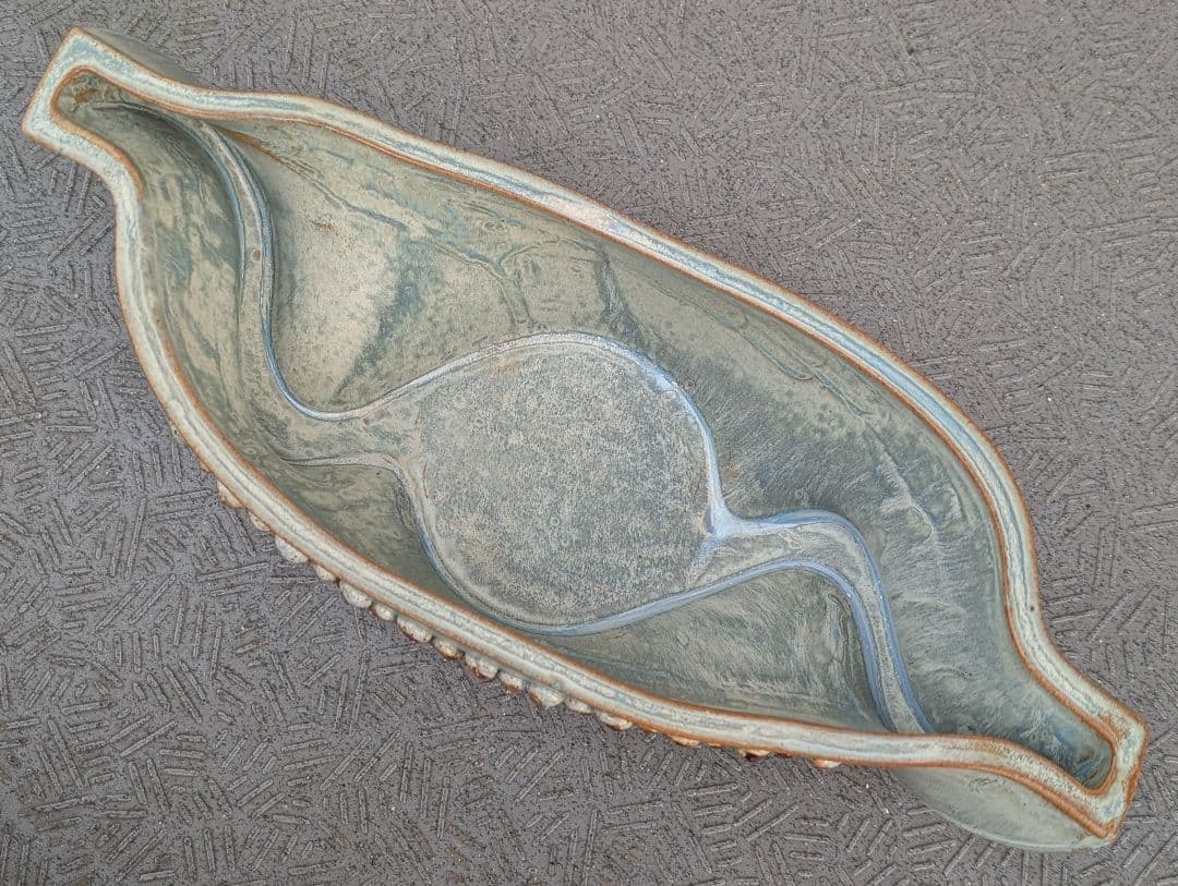 ビンテージ モダン アート フラワーベース ボウル 在銘 アンティーク 花器 鉢