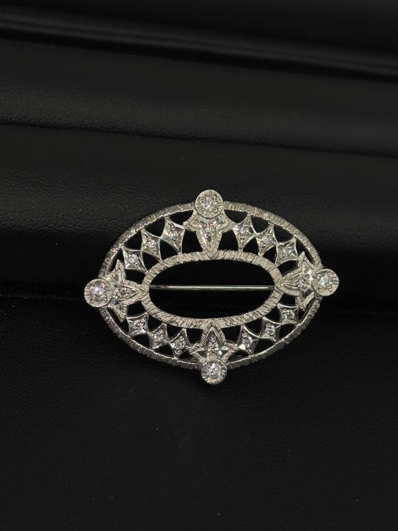 限定セール！Pt900 ダイヤモンド0.25ctブローチ