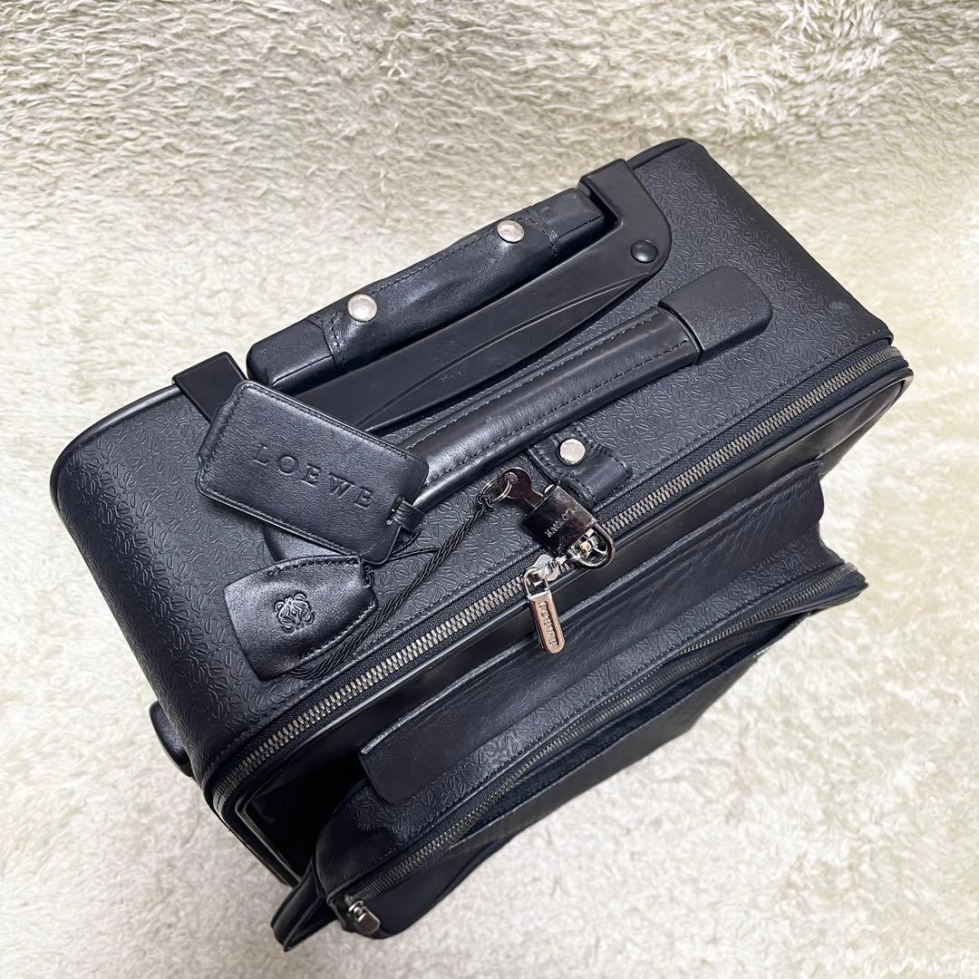 【特大容量】LOEWE キャリーケース　ビジネスバッグ　2way アナグラム　黒