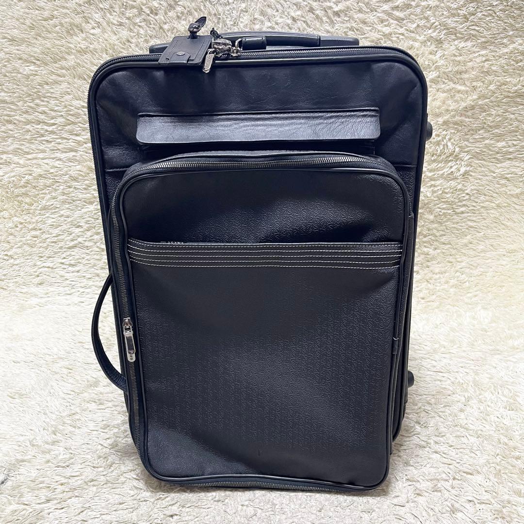 【特大容量】LOEWE キャリーケース　ビジネスバッグ　2way アナグラム　黒