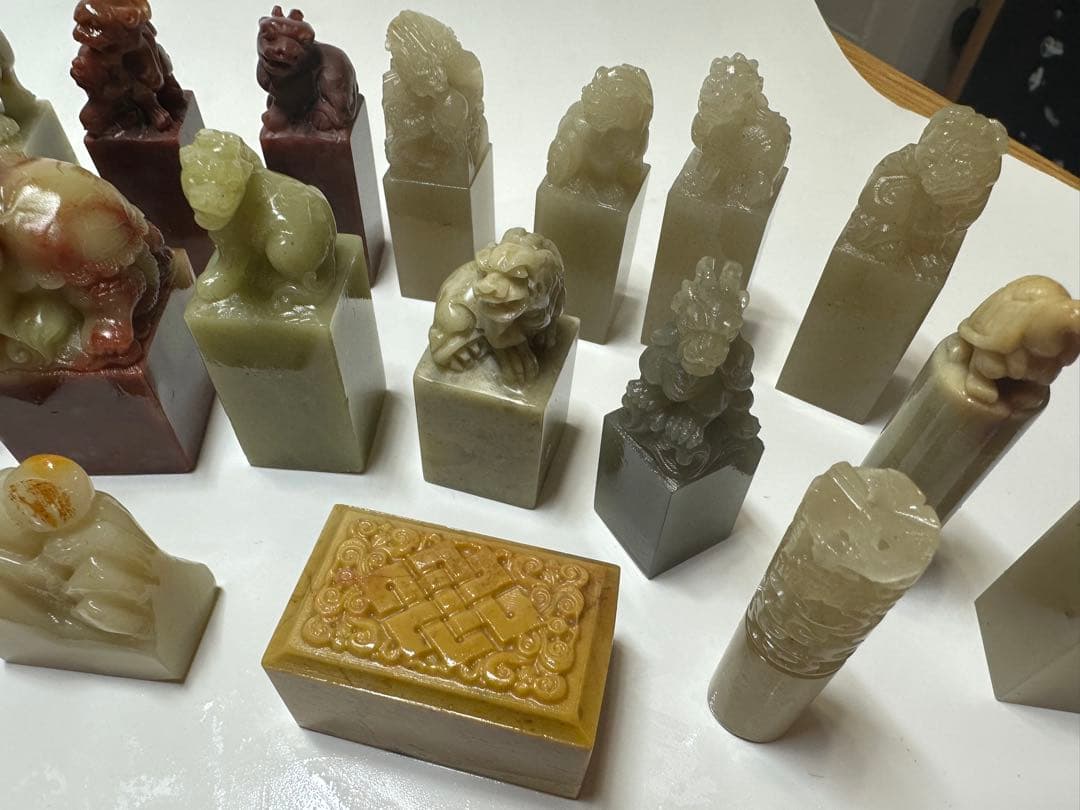 年末感謝祭　篆刻　印材　印石　まとめ　書道　落款　遊印　45点　②