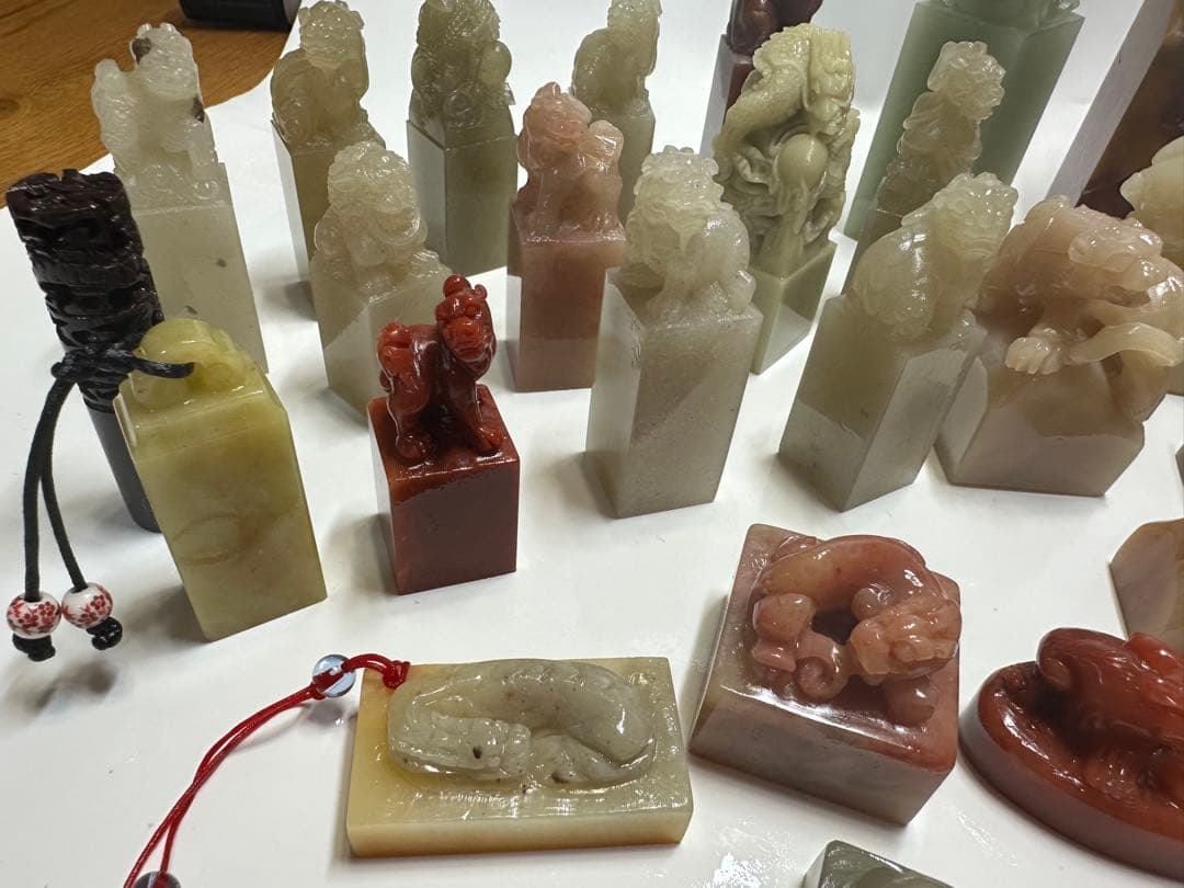 年末感謝祭　篆刻　印材　印石　まとめ　書道　落款　遊印　45点　②