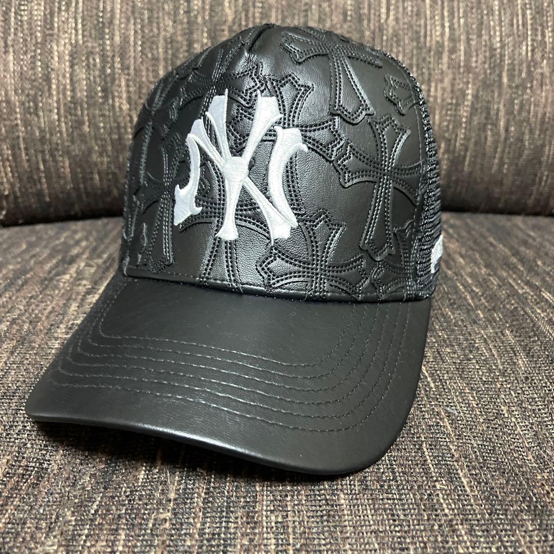 限定品NEWVINTAGE NV CROSS LEATHER MESH САР