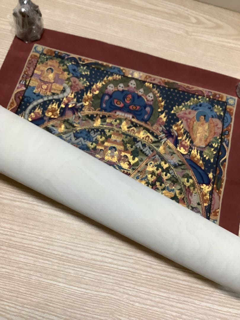 《 チベット密教　新品　1点物 》 手描き　曼荼羅　仏陀　六道輪廻　仏教　c6