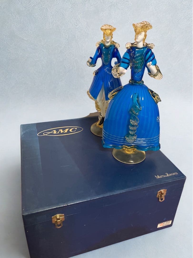 ベネチアンガラス人形Murano（ムラーノ）2体セット