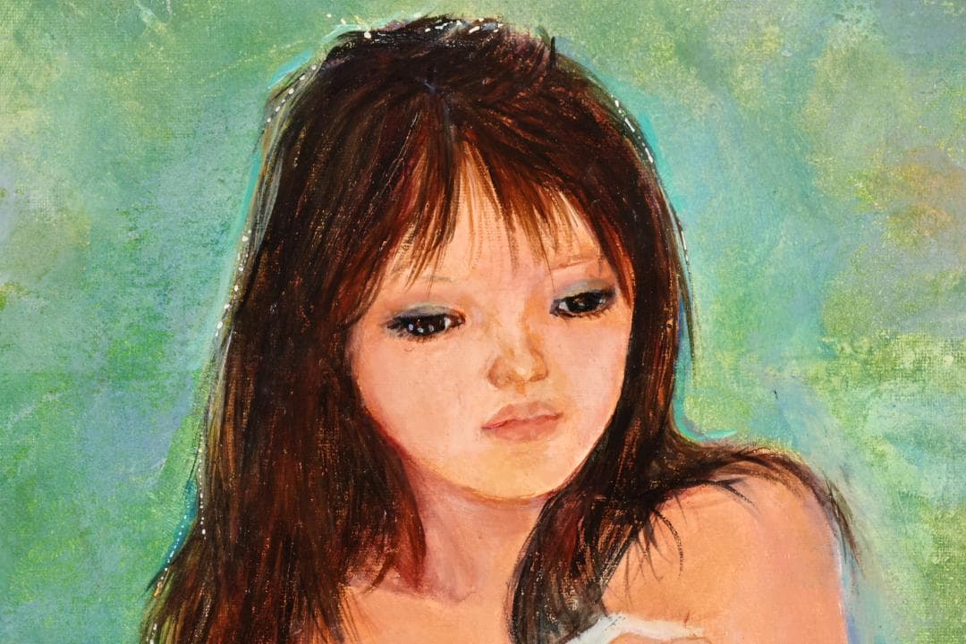 【真作】　斉藤薫代 「 花の時 」 油彩　F6号　一枚の絵取扱　BK059