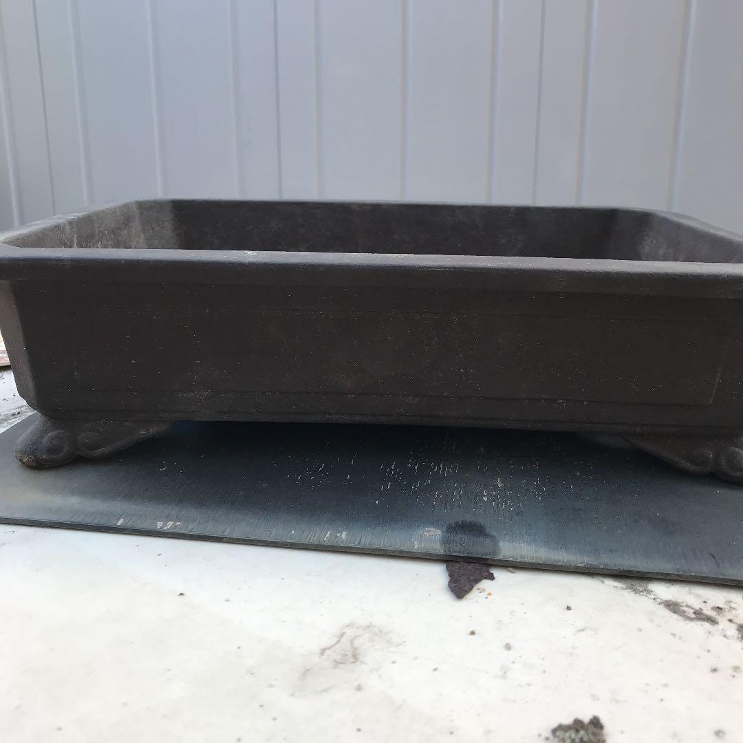 盆栽鉢　時代盆栽鉢長方隅切り窓あり雲足33x24x8山野草寄せ植えサボテン植木鉢