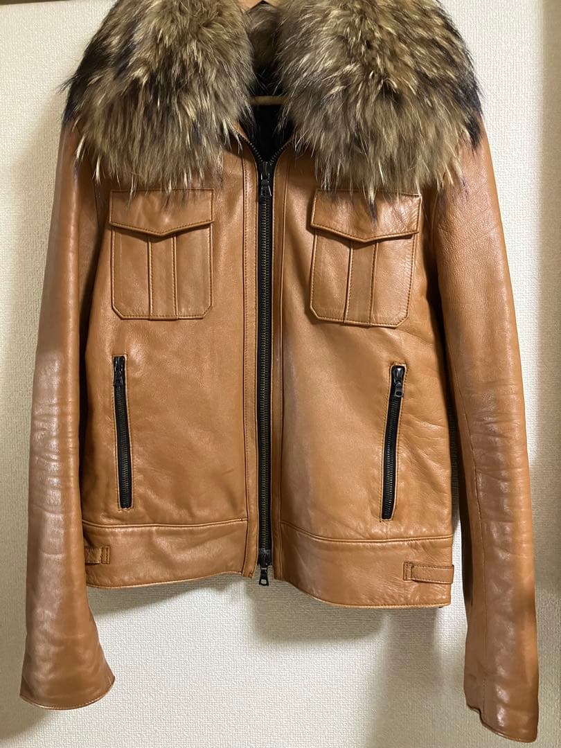 E*8様 LITHIUM HOMME シープスキン ラクーンファー 中綿 キャメ