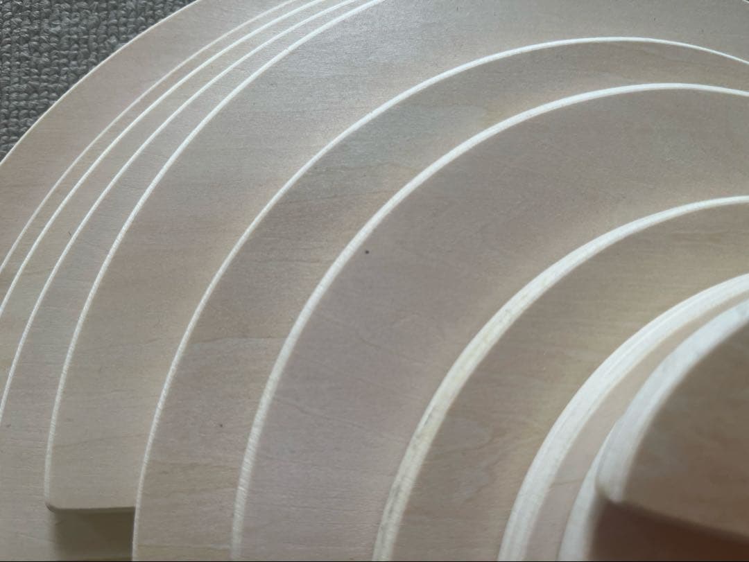 【知育玩具】虹色レインボーアーチ積み木➕白木半円盤セット木製