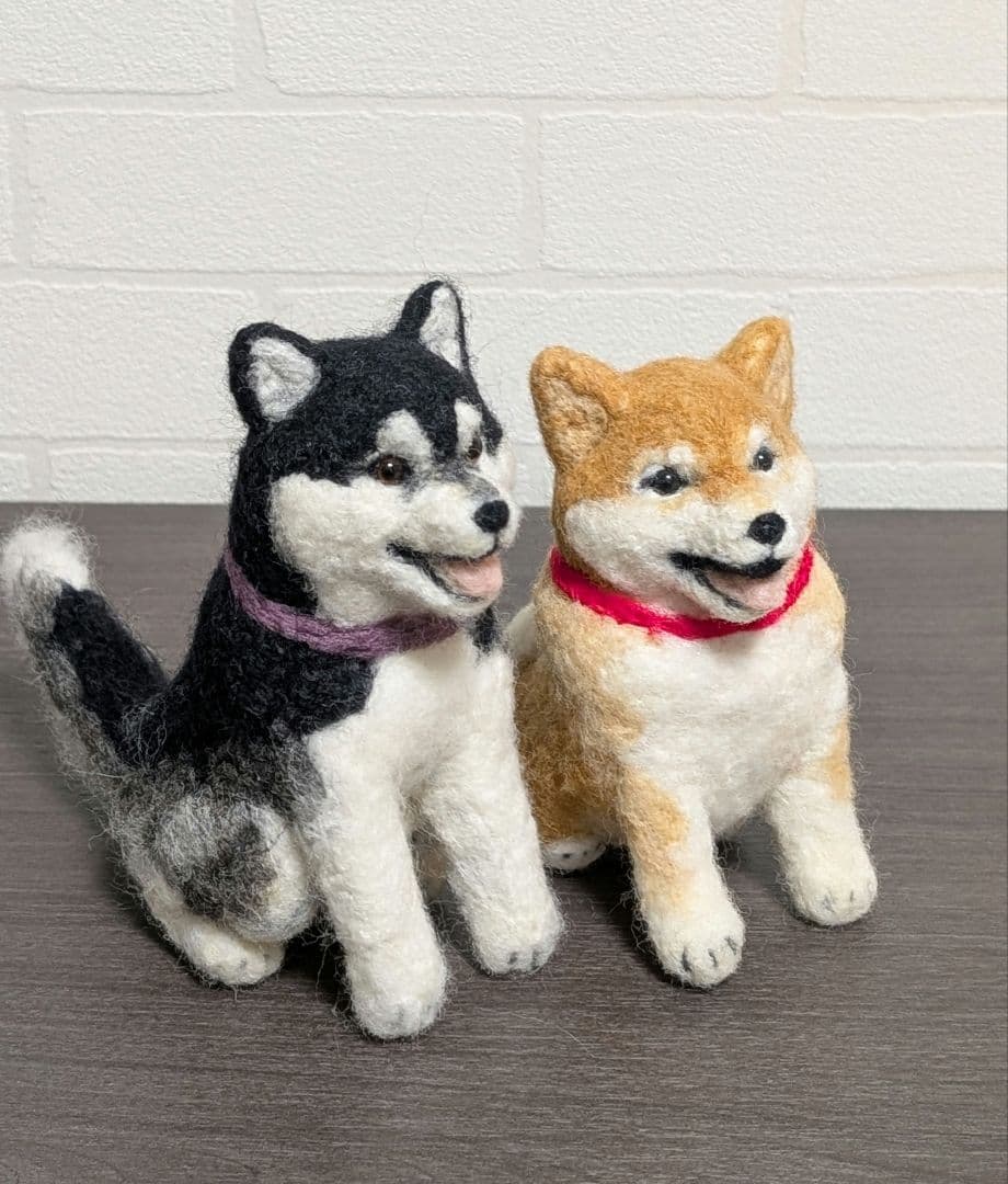 柴犬　羊毛　羊毛フェルト　ハンドメイド　ハスキー