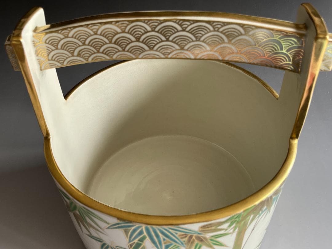 手塚充　竹文手桶　水指　茶道具