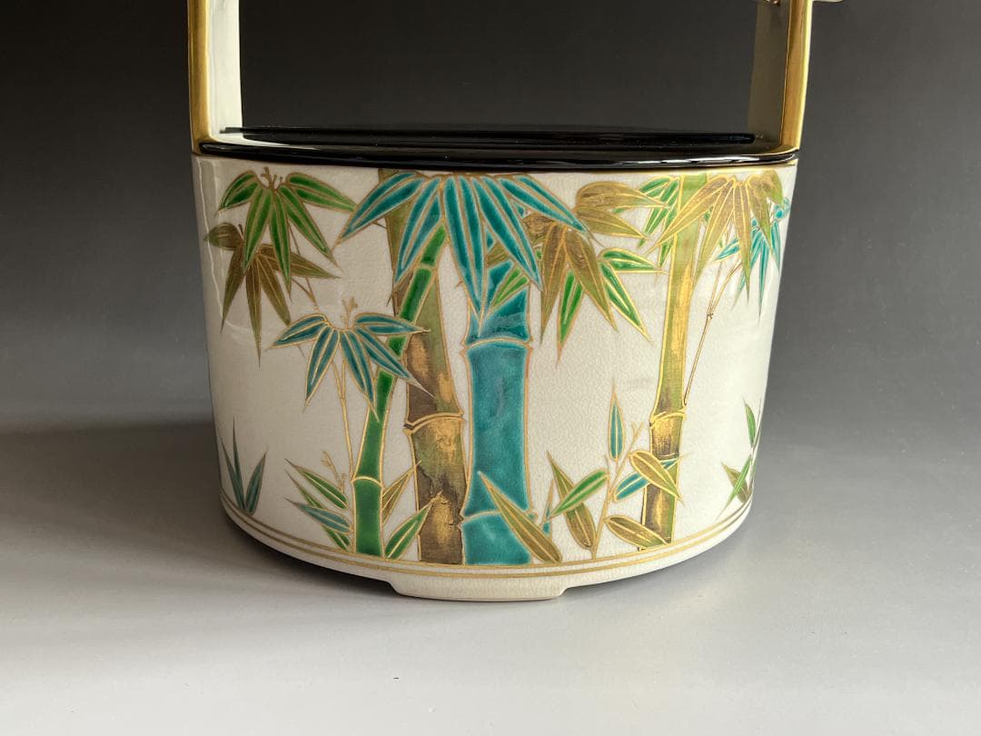 手塚充　竹文手桶　水指　茶道具