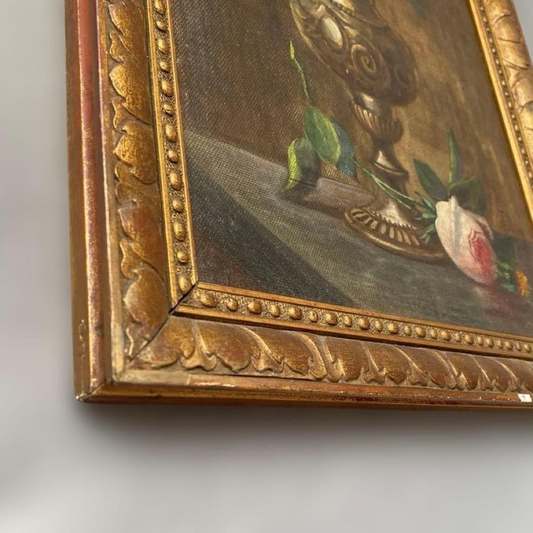 【アンティーク】薔薇 絵画 フランス 油絵