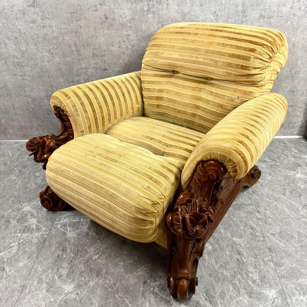 重厚な存在感　中国家具 花梨材 唐木 ソファ チェア 無垢 高級飾り家具　②