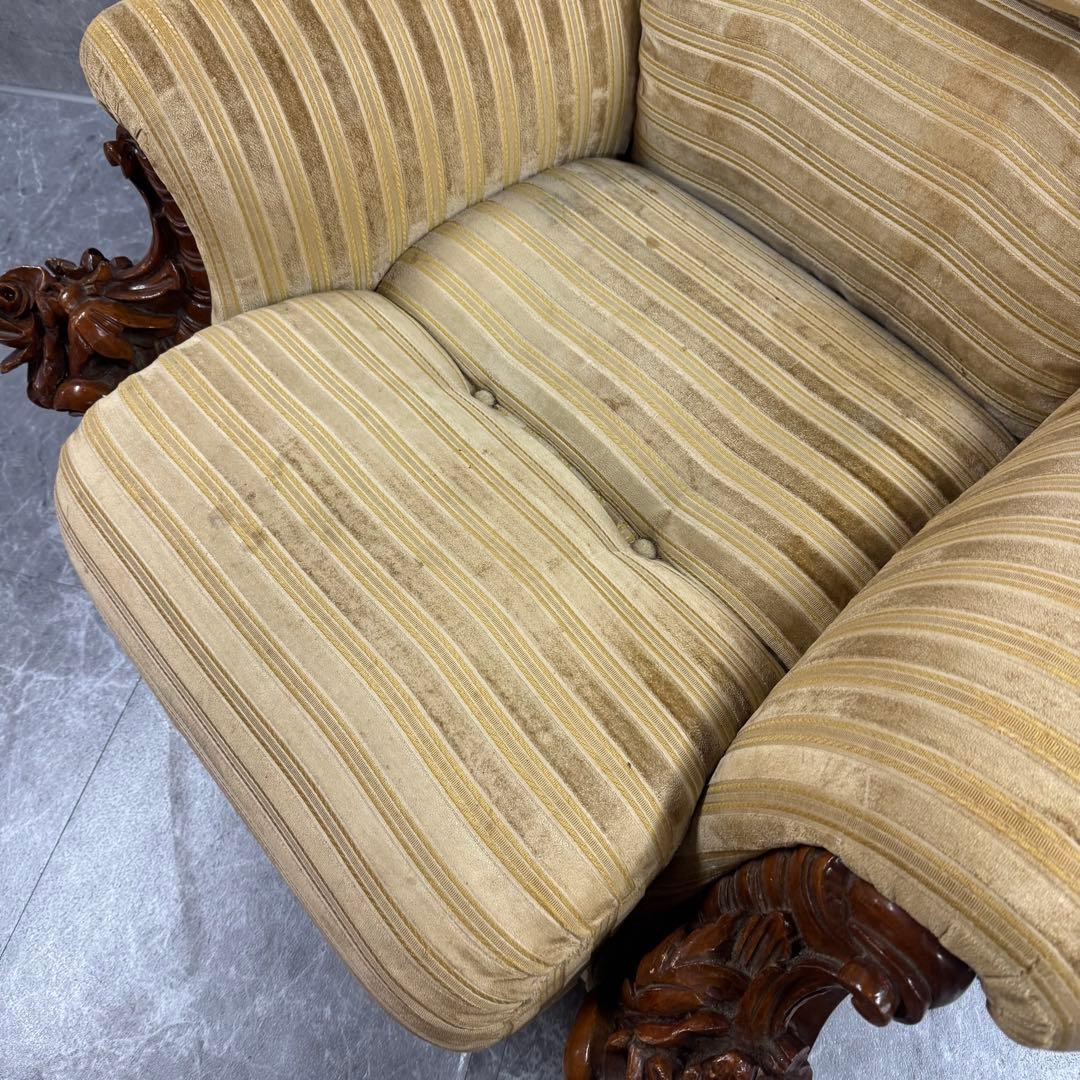 重厚な存在感　中国家具 花梨材 唐木 ソファ チェア 無垢 高級飾り家具　②