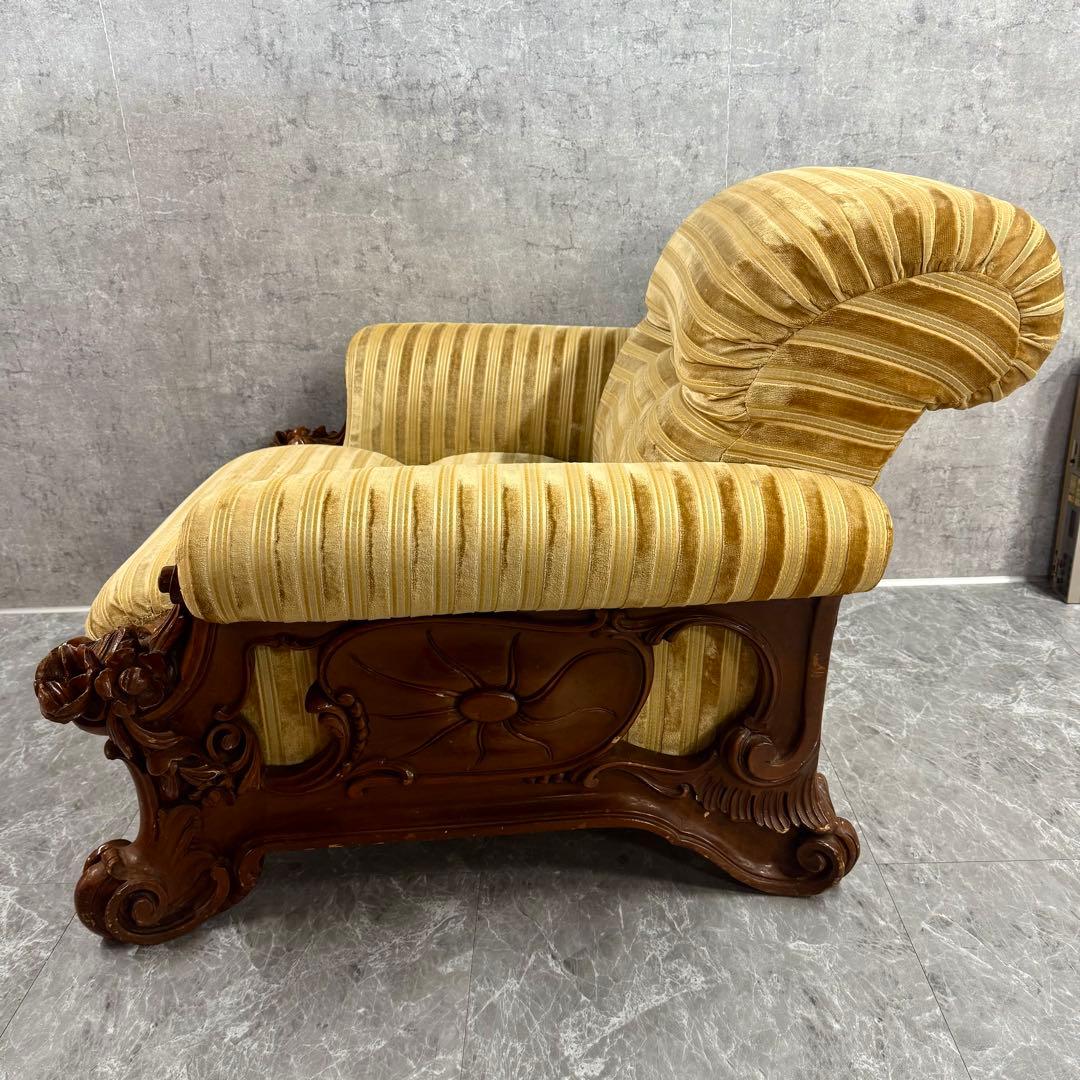 重厚な存在感　中国家具 花梨材 唐木 ソファ チェア 無垢 高級飾り家具　②