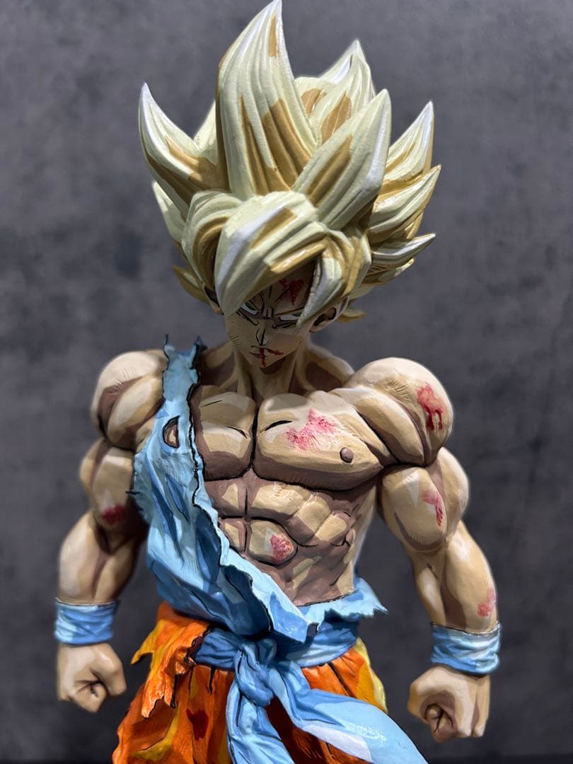 ドラゴンボール フィギュア リペイント 超サイヤ人 孫悟空 二次元彩色