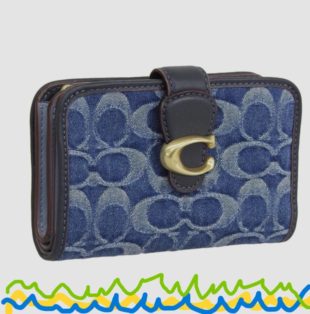 コーチ 財布 ★COACH★ タビー デニムミディアム ウォレット 二つ折り財布