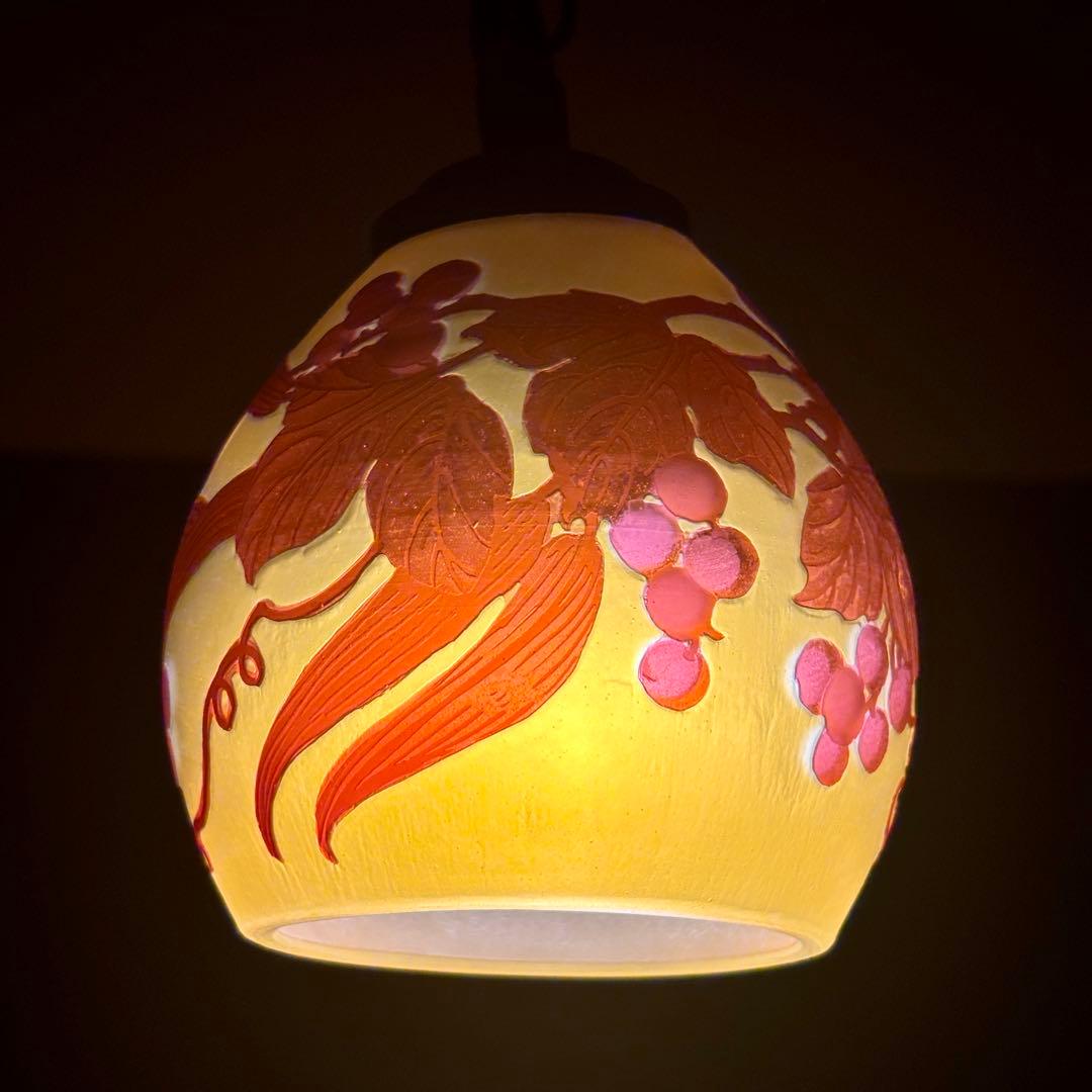 希少！TIP Gallé ガレ ガラスシェード ペンダントライト 1灯
