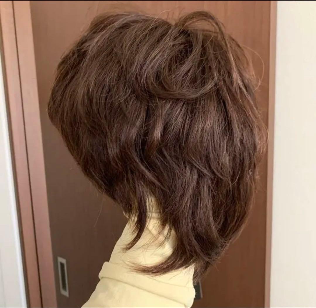 気品人毛100% ショートwig ウィッグA16