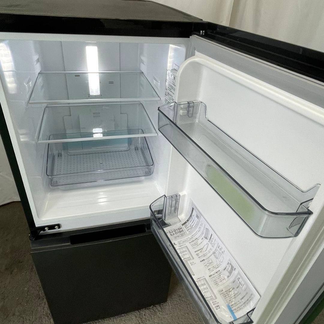 シャープ　冷蔵庫　一人暮らし　小型　つけかえ対応ドア　設置無料　綺麗　中古　黒