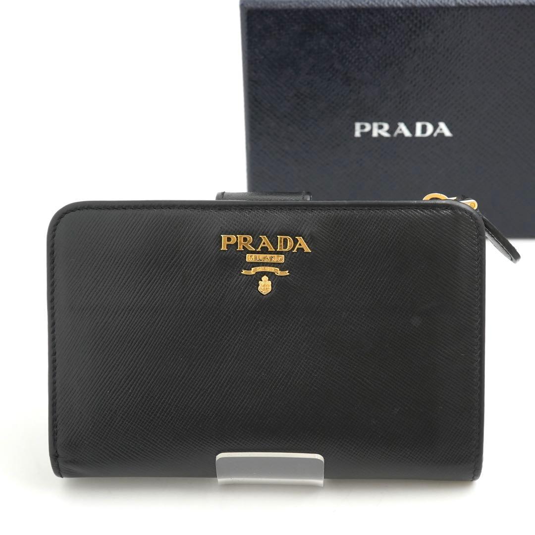 ✨未使用に近い✨　PRADA ミニ財布　サフィアーノ　アイコン　折り財布