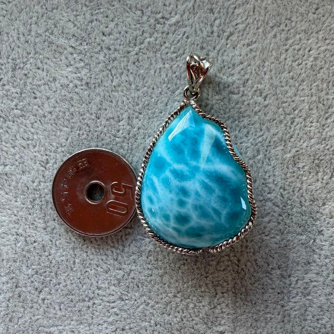 ラリマー滴型ペンダント シルバー925