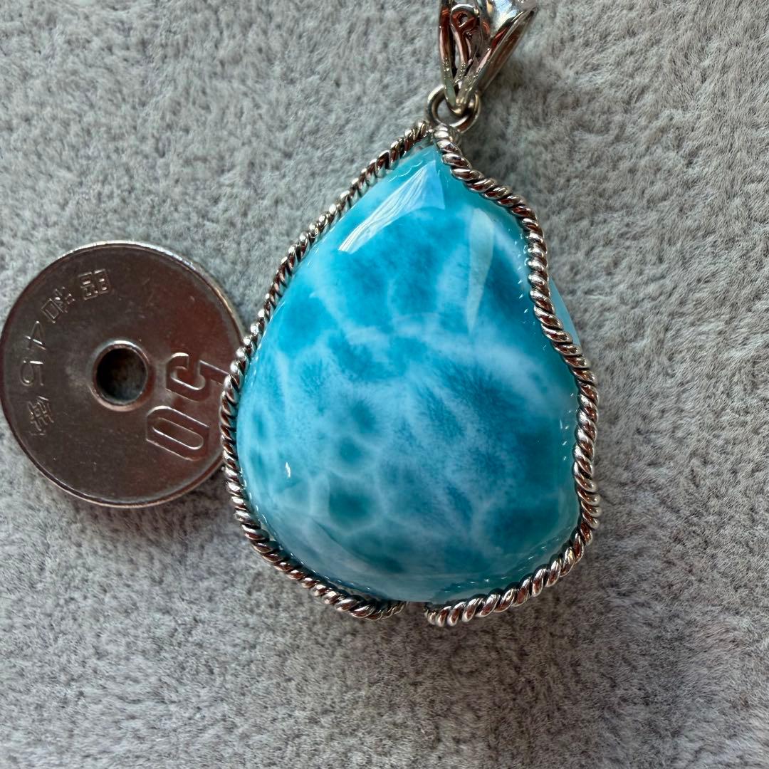 ラリマー滴型ペンダント シルバー925