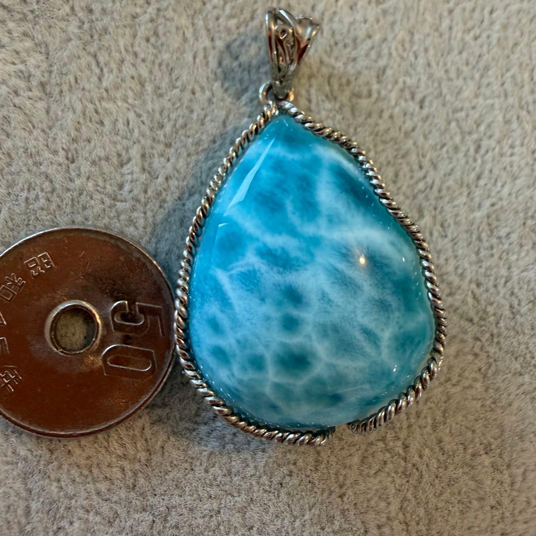 ラリマー滴型ペンダント シルバー925