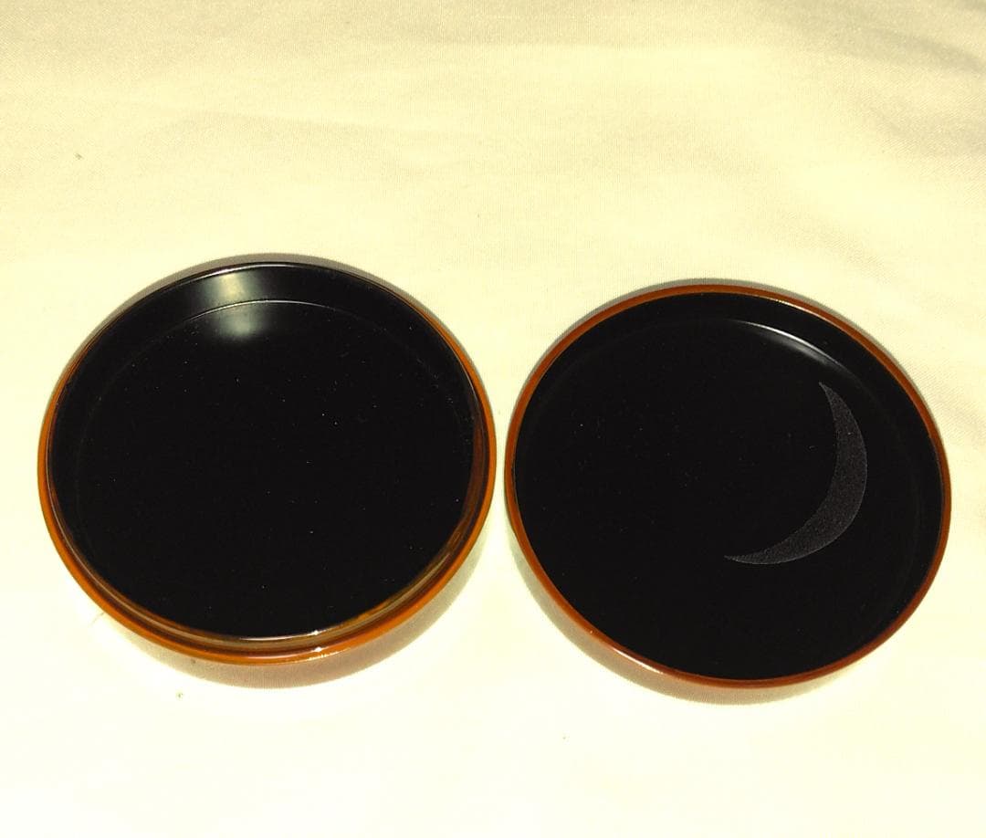 茶道具　加賀山中塗蒔絵師　細川司光作　溜塗野分蒔絵香合　超美品！！