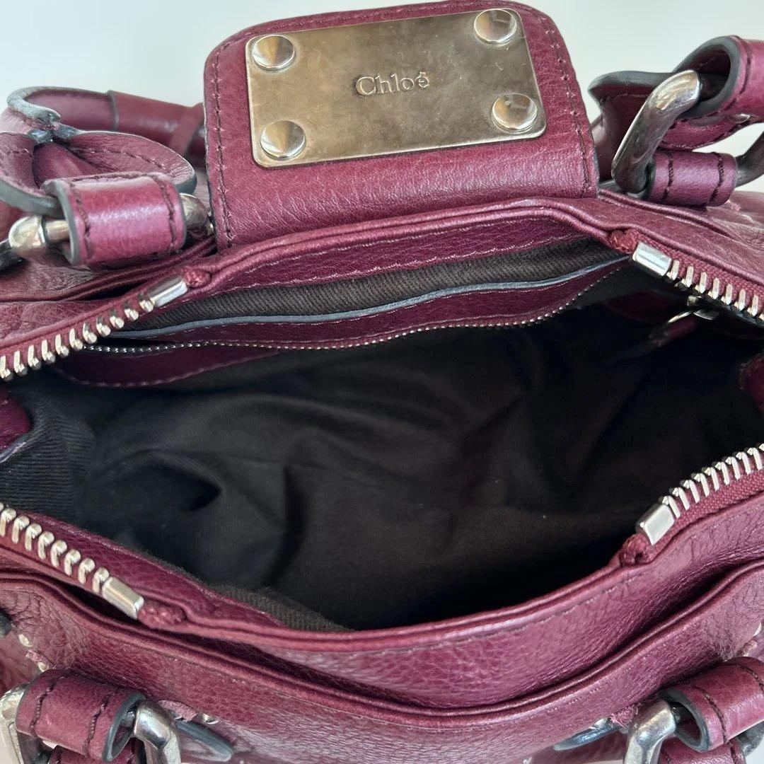 クロエ パディントン ボルドー 鍵付き ハンドバッグ