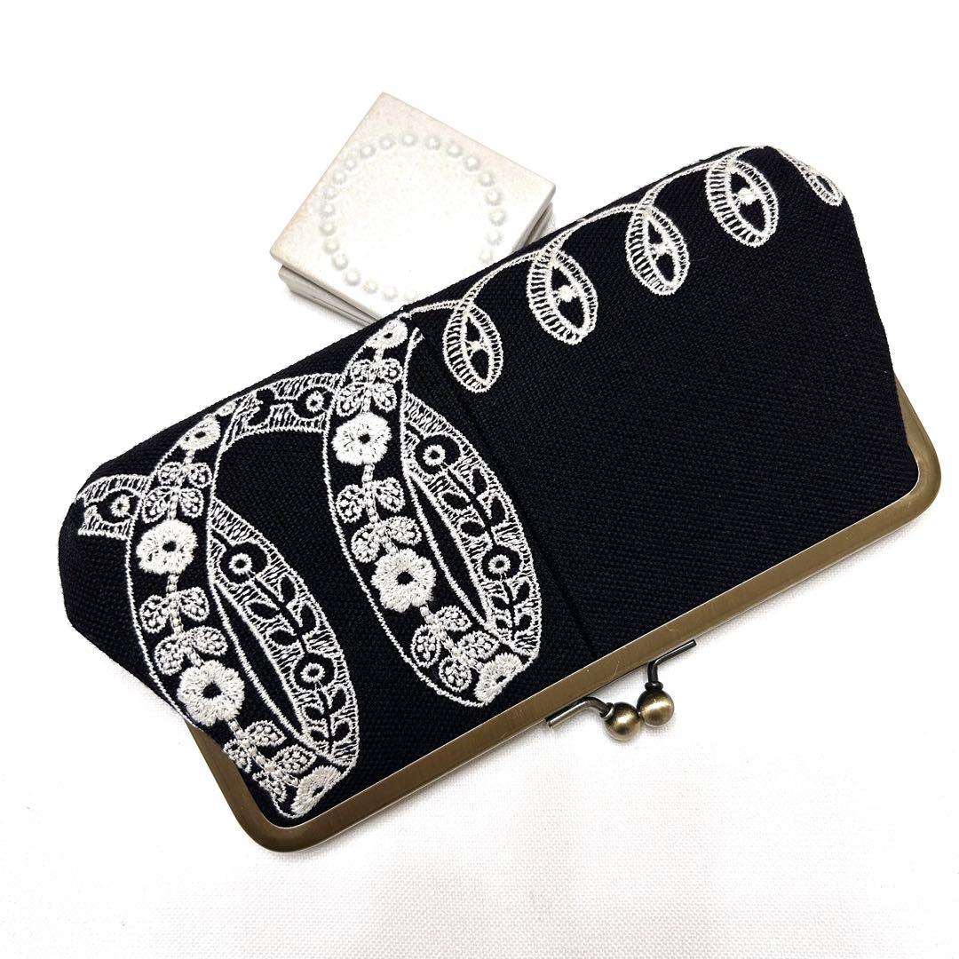 お取り置き⭐️ミナペルホネン　ハンドメイド　がま口　親子長財布　ribbon