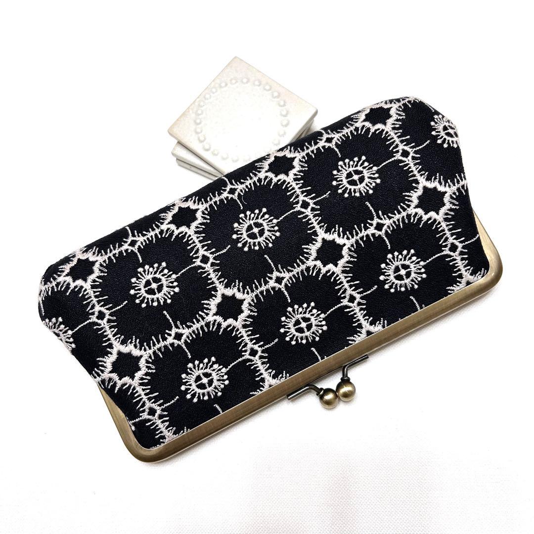 お取り置き⭐️ミナペルホネン　ハンドメイド　がま口　親子長財布　ribbon