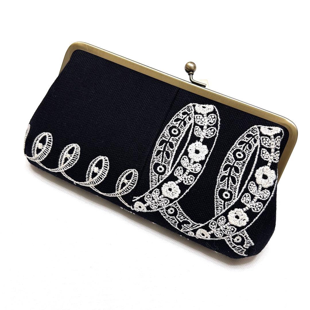 お取り置き⭐️ミナペルホネン　ハンドメイド　がま口　親子長財布　ribbon