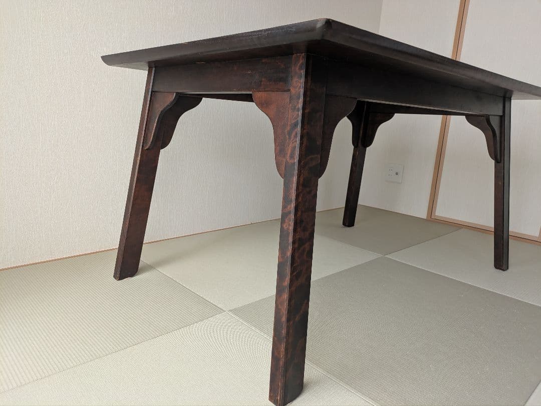 【北海道民芸家具】無垢 ダイニングテーブル 民芸調 アンティーク