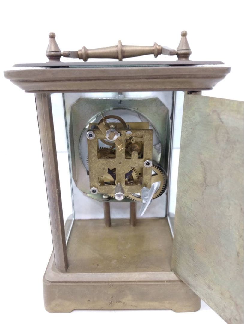 G1791 アンティーク キャリッジクロック 置時計 真鍮製 レトロ インテリア