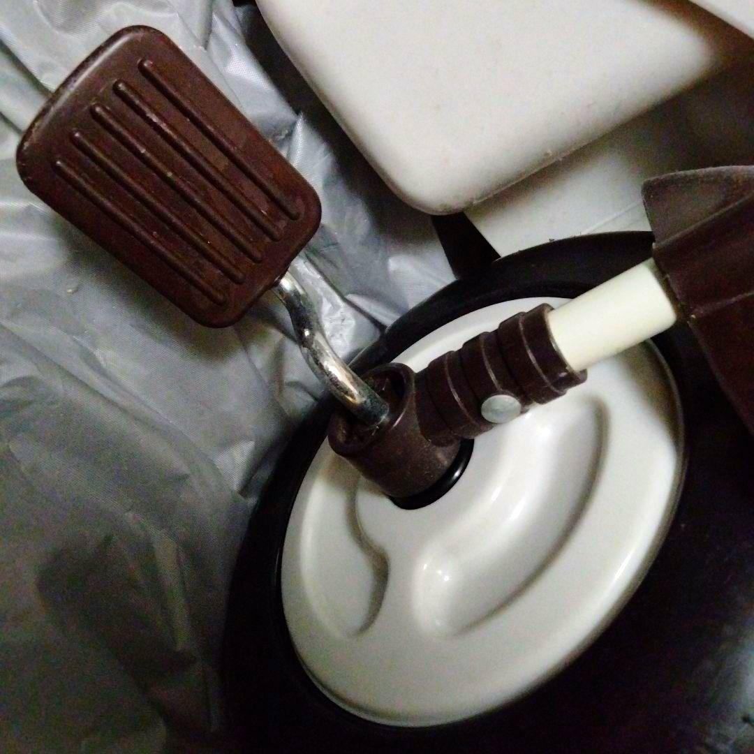 三輪車　オレンジ バックハンドル付き　安全操作 収納バッグ付き　撥水シート付人気