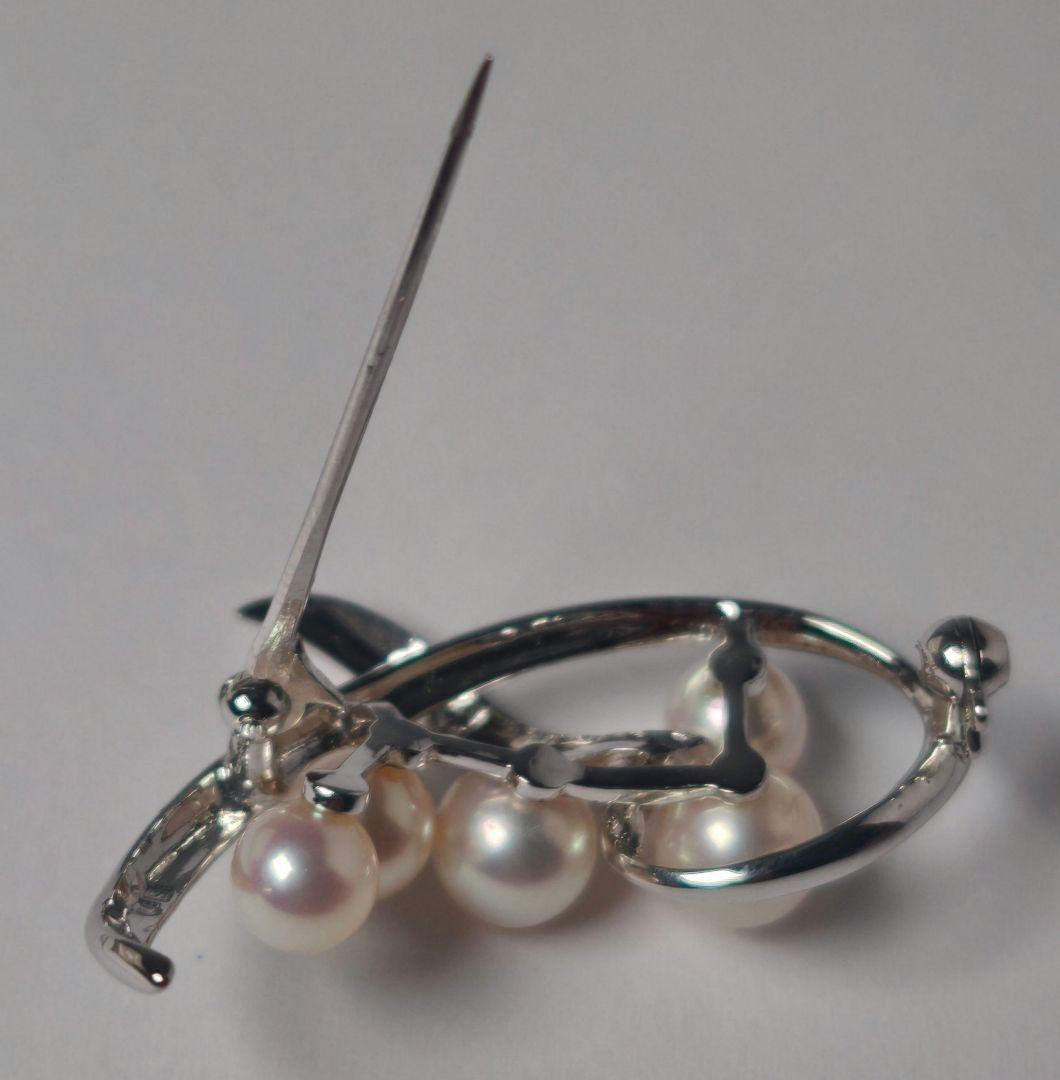 【ピーナッツバター】ミキモト ブローチ パール フォーマル 5珠