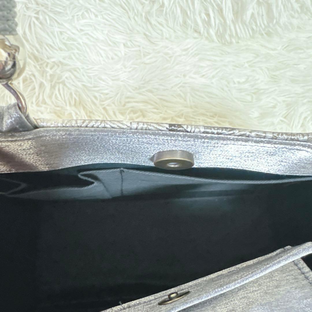 ◆エリス◆シルバー　和柄　和装　高級ハンドバッグ