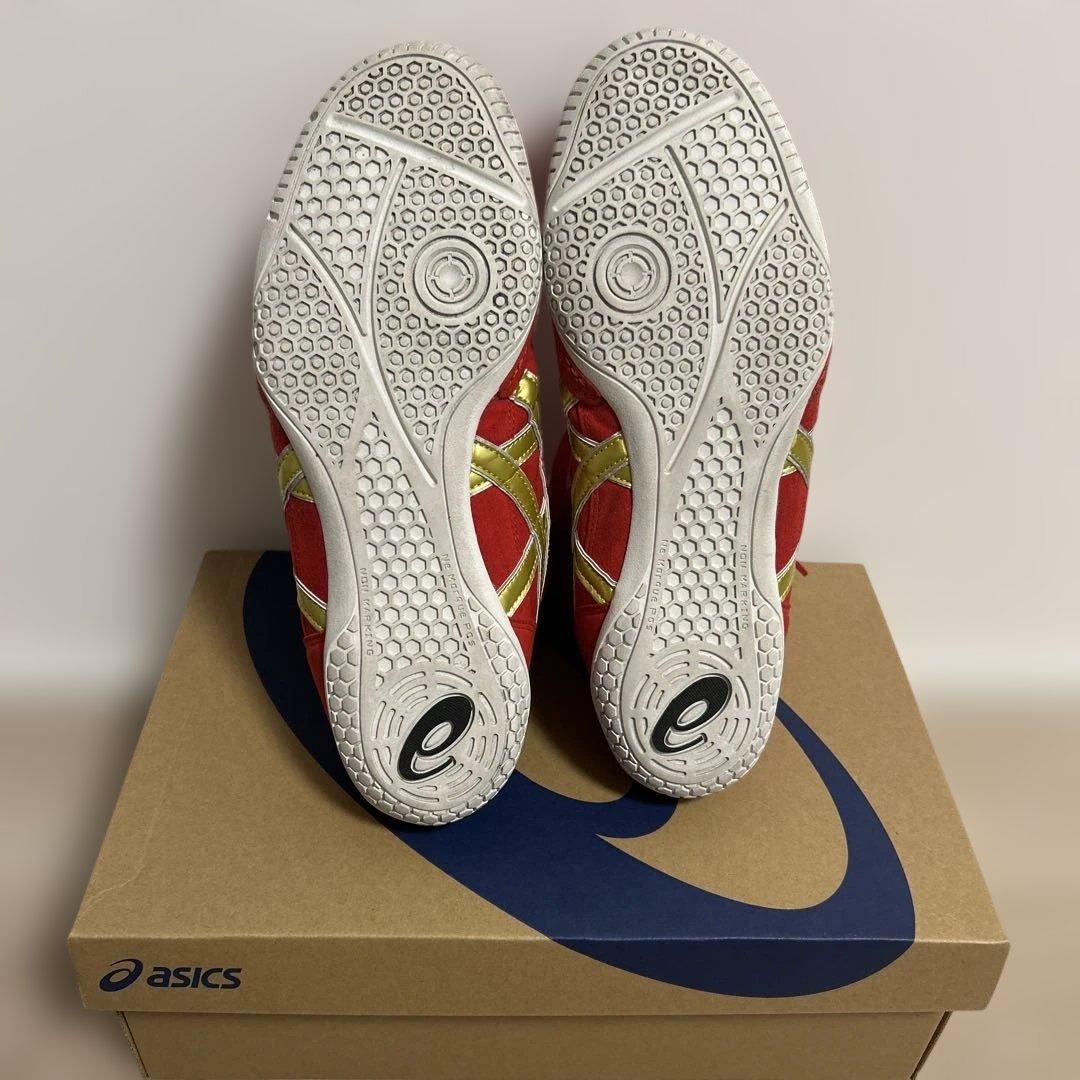 asics ボクシングシューズ レッド/ゴールド