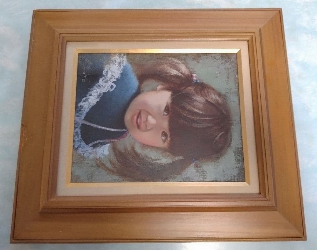 藤岡心象氏の油彩画、F３号「手あみのセーター」