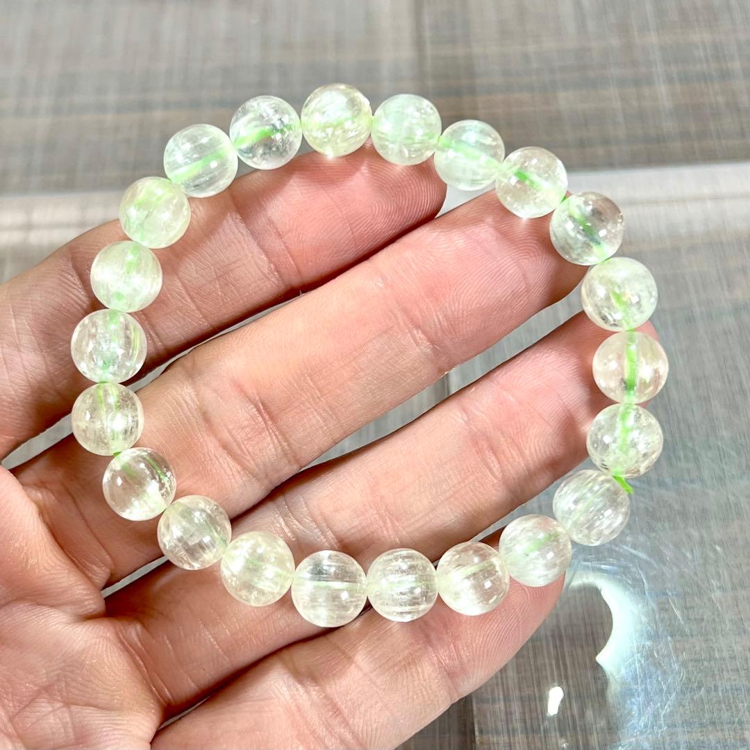 高品質　キャッツアイあり　ヒデナイトブレスレット　クンツァイト　6 スポジュメン