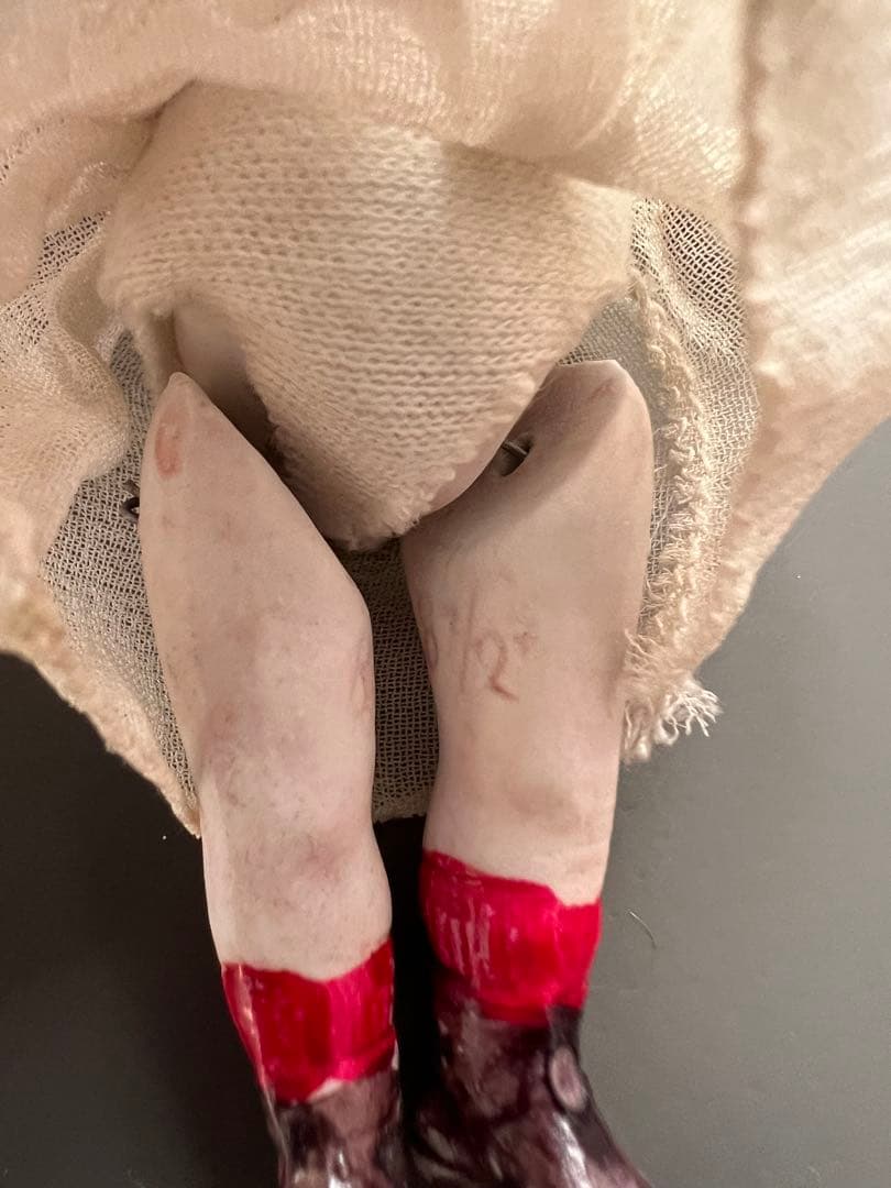 【アンティーク】ドイツ製 描き目 オールビスク 女の子 9cm