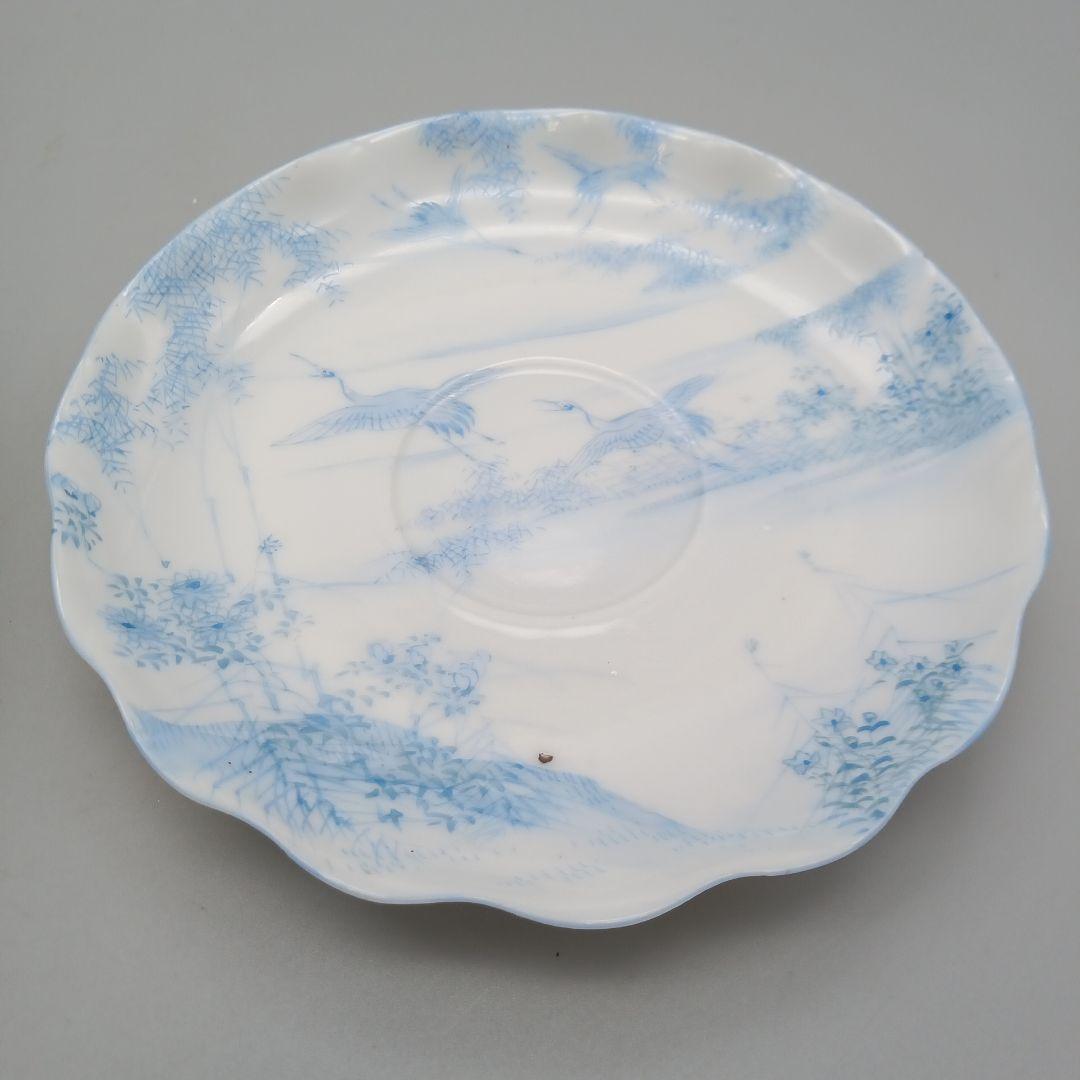 明治期　横浜焼 　井村彦次郎　波型 カップ＆ソーサー　エッグシェル 里帰り