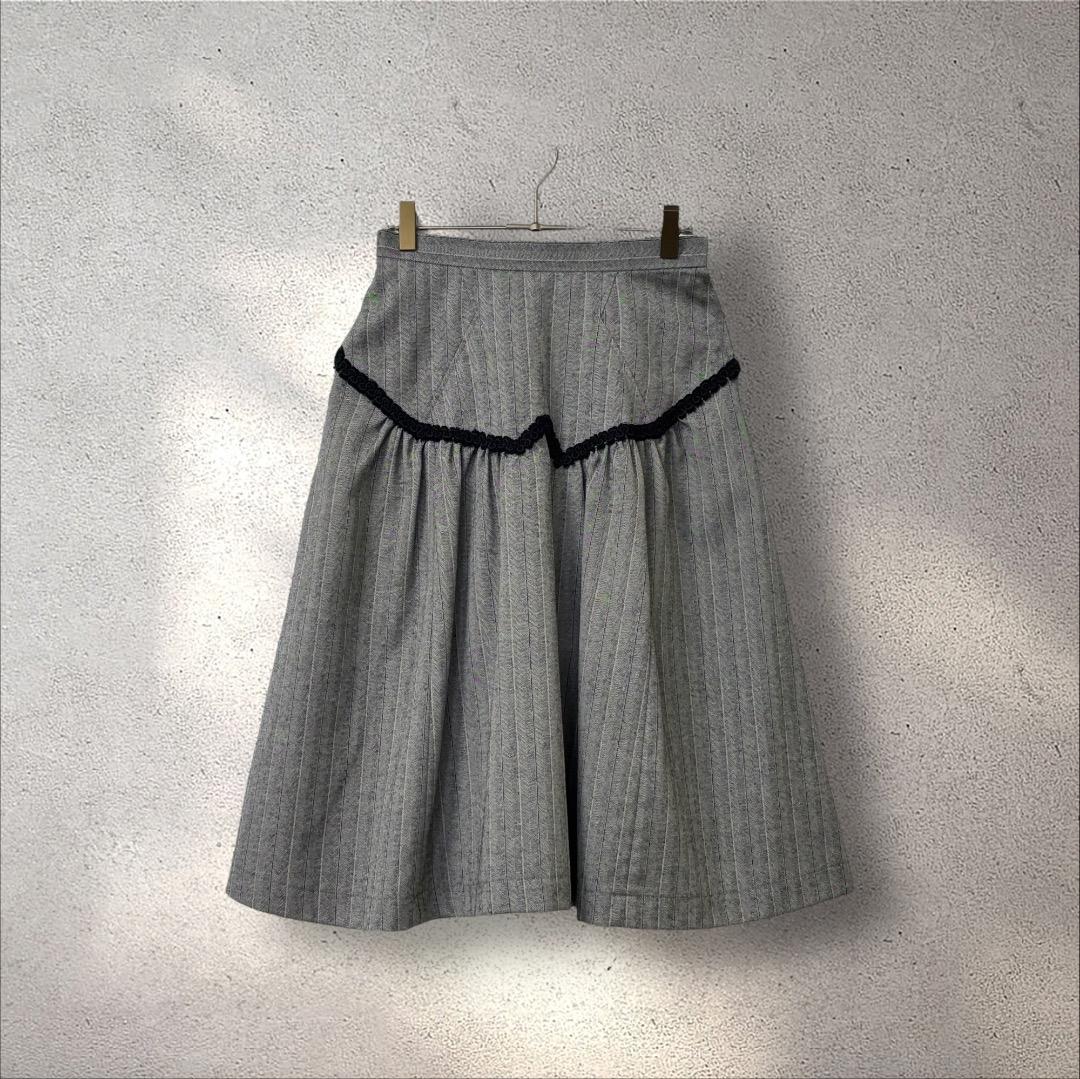 1688【COMME des GARÇONS】フレアスカート ミモレ丈 春秋冬